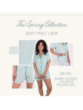 In My Sundays Pajamas- Mint Green Shorts only Sz Medium
